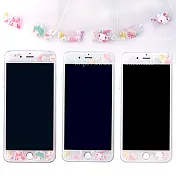 【Sanrio三麗鷗】iPhone 6 /6s (4.7吋) 繁花系列 9H強化玻璃彩繪保護貼(KITTY)