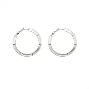 Snatch 4cm小節圈圈耳環 - 銀 / 4cm Bamboo Circle Earrings - Silver