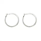 Snatch 5cm小節圈圈耳環-銀色 / 5cm Bamboo Circle Earrings - Silver