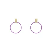 Snatch 金磚馬卡龍圈圈耳環 - 紫羅蘭 / Bullion & Circle Earrings - Purple