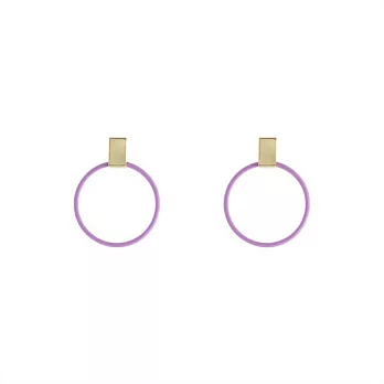 Snatch 金磚馬卡龍圈圈耳環 - 紫羅蘭 / Bullion & Circle Earrings - Purple
