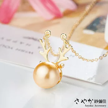 【Sayaka紗彌佳】925純銀可愛麋鹿角珍珠項鍊-耶誕限定色