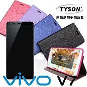 VIVO V7 冰晶系列 隱藏式磁扣側掀手機皮套/手機殼/保護套深汰藍