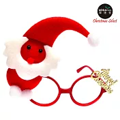 【摩達客】聖誕派對造型眼鏡-紅白精靈小雪人