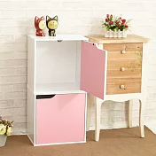 【H&R安室家】現代風單門收納櫃/置物櫃(二格)-BCF30粉色