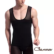 【Charmen】高機能強塑腰腹版背心 男性塑身衣M(黑色)