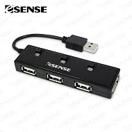 Esense 迷你U4 4-PORT USB 2.0 HUB集線器(01-GPH366)黑色