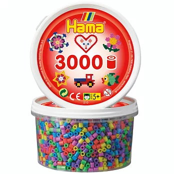 《Hama 拼拼豆豆》3,000顆拼豆補充罐-50號粉彩混色