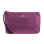 COACH 素面皮革手拿包-紫色 (現貨+預購)紫色