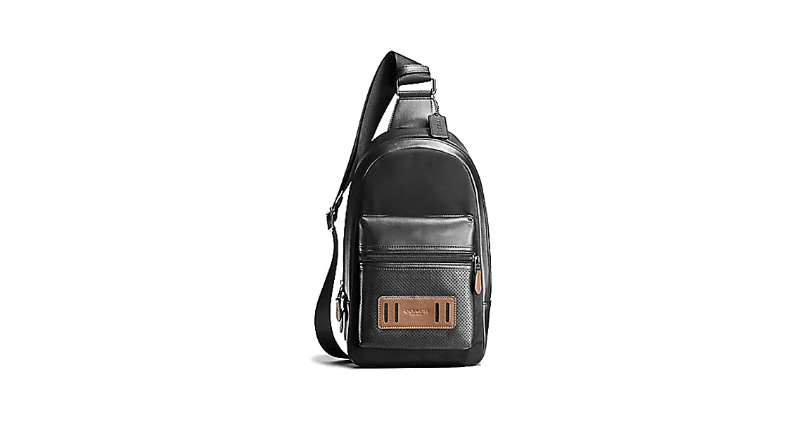 COACH 拼接皮革後背包-黑色 (現貨+預購)黑色