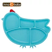 Innobaby 歡樂小雞矽膠防滑餐盤(水藍)