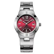 CASIO 卡西歐 LTP-1241D 氣質小錶面日期顯示鐵帶錶- 紅色-4A2