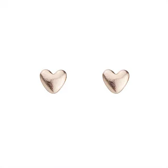 Snatch 金屬皮革之心耳環-玫瑰金 / Metallic Leather Heart Earrings - rose gold