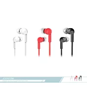 JOYROOM機樂堂 青春多彩 入耳式扁線耳機 (E106) 3.5mm各廠牌適用/ 線控接聽鍵/ 免持聽筒紅色