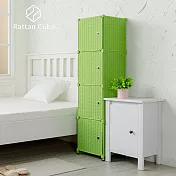 【藤立方】組合4格收納置物櫃(4門板+調整腳墊)-DIY 綠色