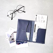 【預購商品】HANDIIN|自在旅程 簡約手縫多層真皮護照套 海軍藍 海軍藍