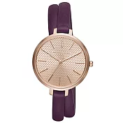 MICHAEL KORS 環繞式皮革腕錶-紫(現貨+預購)紫