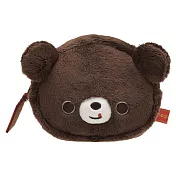 San-X 巧克貓熊行李箱系列毛絨零錢包。咖
