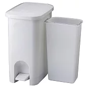 日本RISU|(H&H系列)二分類防水垃圾桶 25L 淺灰色