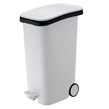 日本RISU｜(Smooth系列)踩踏式緩衝靜音垃圾桶 31L 白色