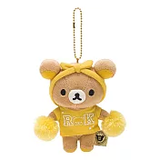 San-X 懶熊彩色啦啦隊系列毛絨公仔吊飾。黃