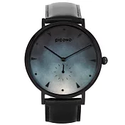 【PICONO】A week 系列 渲染簡約黑色真皮錶帶手錶 /AW-7603