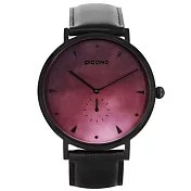 【PICONO】A week 系列 渲染簡約黑色真皮錶帶手錶 /AW-7605
