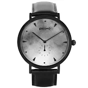 【PICONO】A week 系列 渲染簡約黑色真皮錶帶手錶 /AW-7607