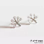 【Sayaka紗彌佳】925純銀甜美風格許願樹鑲鑽耳環