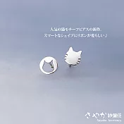 【Sayaka紗彌佳】925純銀愛照鏡子的貓咪 耳環