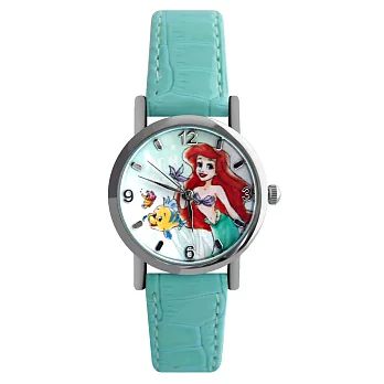 Disney 迪士尼 公主系列與可愛小熊維尼亮彩壓紋皮帶錶 - 小美人魚