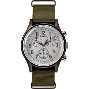 【TIMEX】 天美時 MK1 潮流軍錶 三眼計時手錶(銀面/橄欖綠 TXTW2R67900)