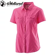【荒野wildland】女排汗抗UV短袖襯衫M桃紅色