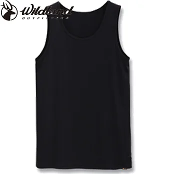 【荒野wildland】男透氣排汗背心內衣-2入M54黑色
