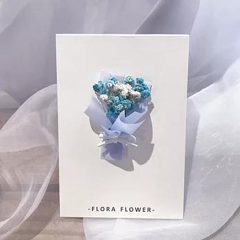 【U】flora flower - 手作乾燥花卡片(七色可選) - 水藍色