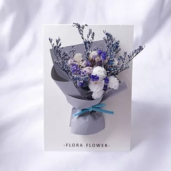 【U】flora flower - 手作乾燥花卡片(七色可選) - 藍灰色