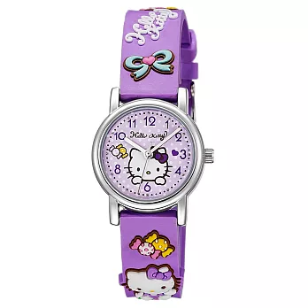 Hello Kitty KT015 甜蜜糖果立體凱蒂貓小錶面矽膠手錶- 紫色