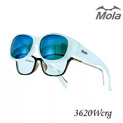 MOLA摩拉外掛式偏光太陽眼鏡 時尚 套鏡 彩色多層膜 男女一般臉型 近視可戴-3620Wcrg
