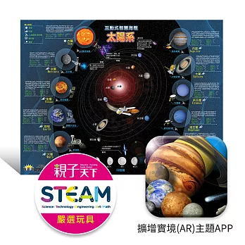 博寶樂AR 太陽系互動智慧海報(附免費中英雙語APP +全彩海報80cm*60cm)