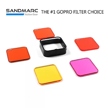 SANDMARC GoPro(Hero 4/3+/Hero+LCD) 水中偏光濾鏡套組 5片裝