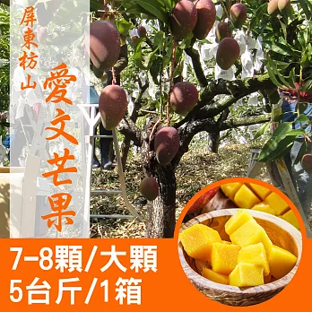 【產地直送】屏東枋山愛文芒果5台斤X1箱(7-8大顆/箱)