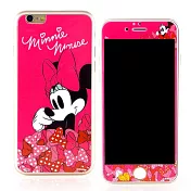 【Disney 】iPhone 6 plus 強化玻璃彩繪保護貼-米妮