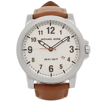 MICHAEL KORS  時尚潮流皮革錶帶腕錶-咖啡（現貨+預購）咖啡