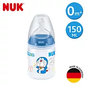 德國NUK-哆啦A夢寬口PP奶瓶150ml-附1號中圓洞矽膠奶嘴0m+