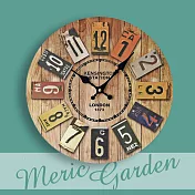 【Meric Garden】風格仿舊裝飾壁掛式時鐘/壁鐘/掛鐘 仿舊鐵牌