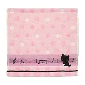 San-X 小襪貓英國系列刺繡方巾(小)。粉