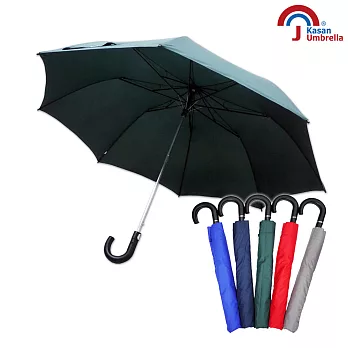 【Kasan 晴雨傘】超大防護罩防風半自動雨傘(墨綠)