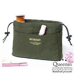 DF Queenin ─ 韓版袋質感系中包收納包包中包小款─共2色墨綠