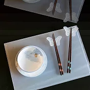【思舫國際】蝴蝶餐墊 - 白(含磁力蝴蝶 x 2)