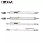 德國TROIKA工程筆5合1多功能原子筆PIP20系列(觸控/起子/尺/水平儀/圓珠筆)隨身工具筆-銀色 銀色
